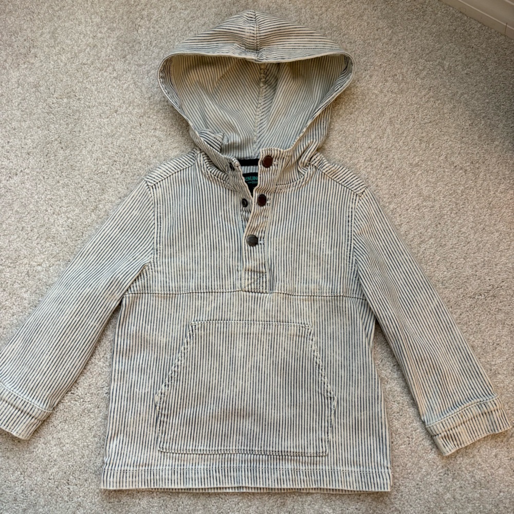 Genuine Kids OshKosh - Denim Striped Hooded Jacket